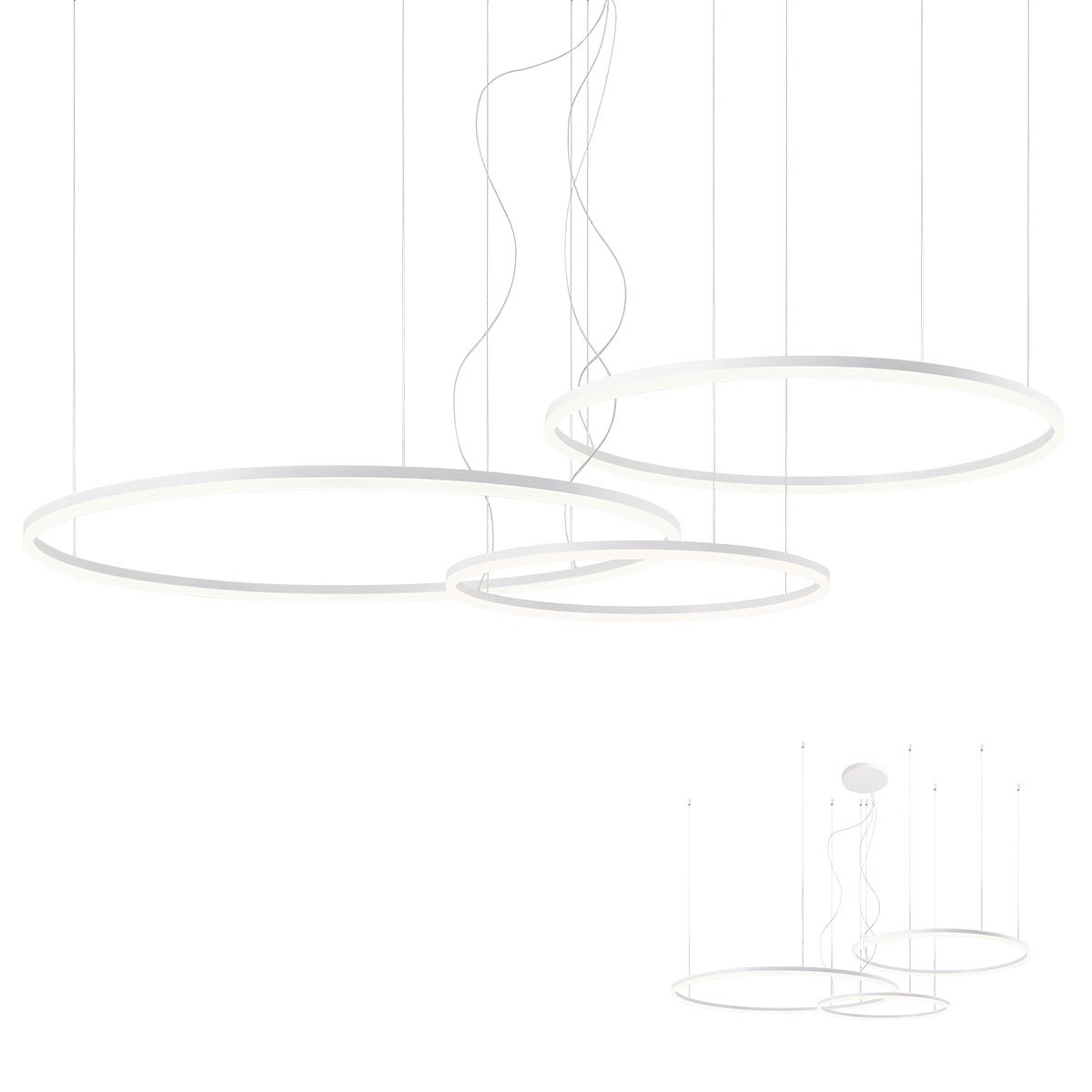 Lustra ORBIT LED 40,5W + 55W + 68W SAND WHITE