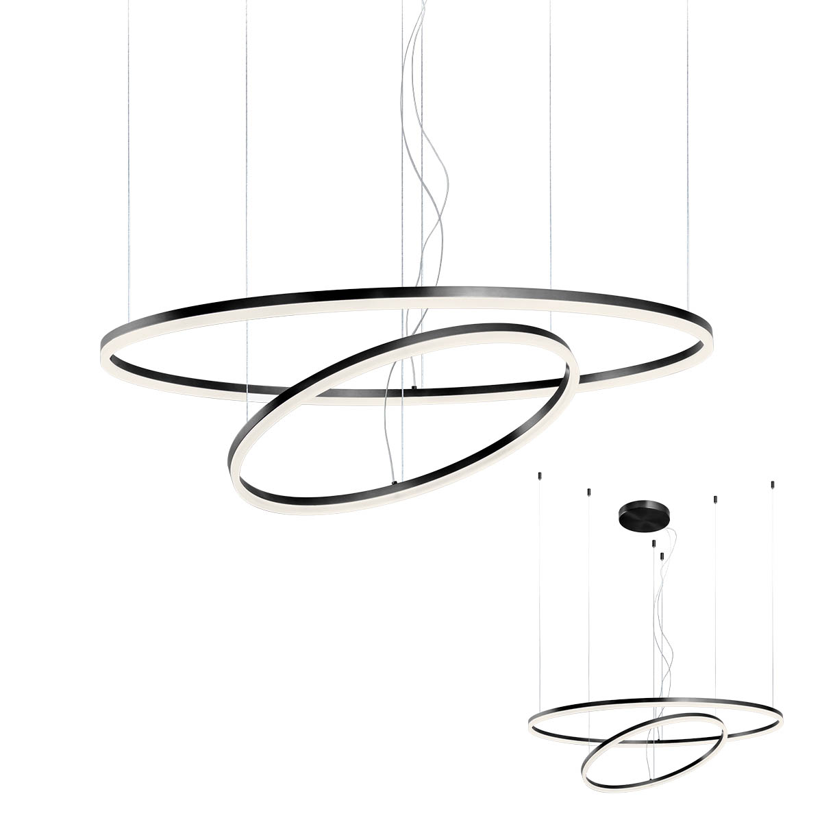 Lustra ORBIT LED 40,5W + 68W SAND BLACK