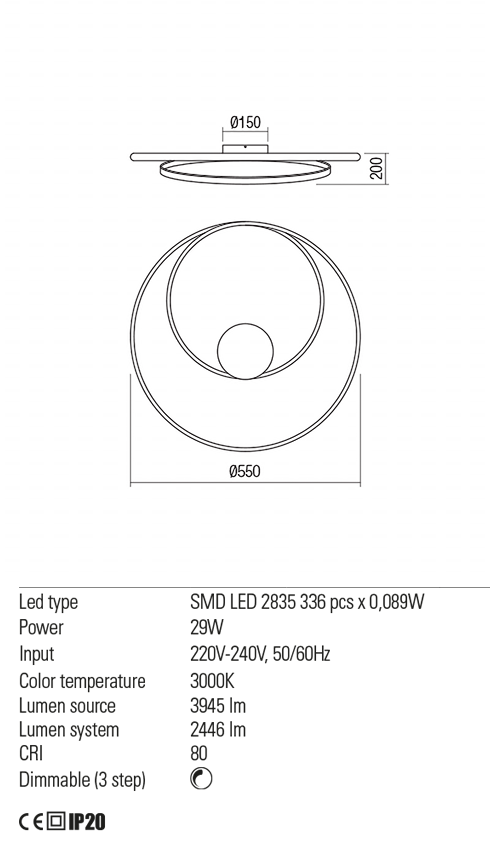 Plafoniera TORSION LED 29W BRONZE - imagine 2
