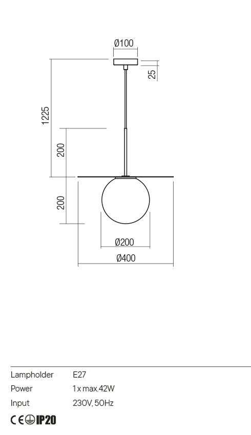 Lustra PLATO E27 1 x max. 42W GOLD - imagine 2