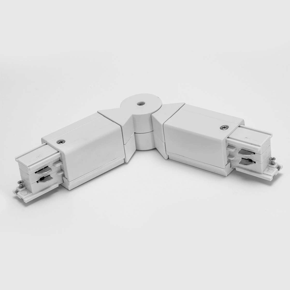 Conector colt flexibil pentru sina cu trei circuite 250V